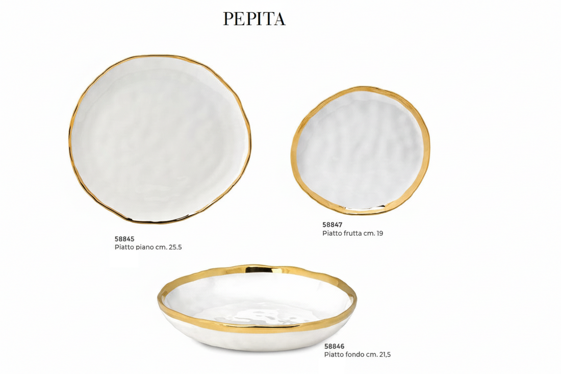 Fade Pepita Fruit Plate D 19 cm White Gold Porcelain