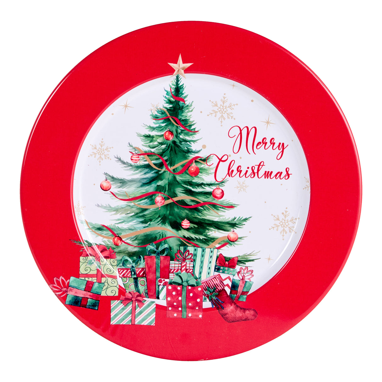 arpimex arpimex piatto decorativo con albero di natale d 28 cm metallo multicolor ean 8018318554964