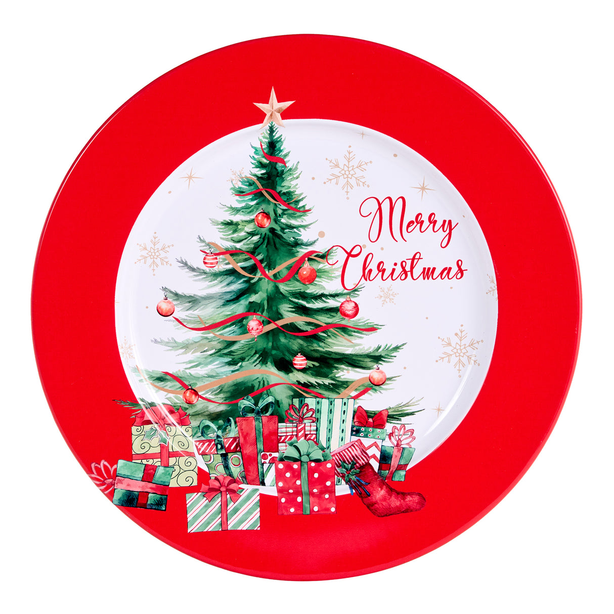 arpimex arpimex piatto decorativo con albero di natale d 33 cm metallo multicolor ean 8018318555077