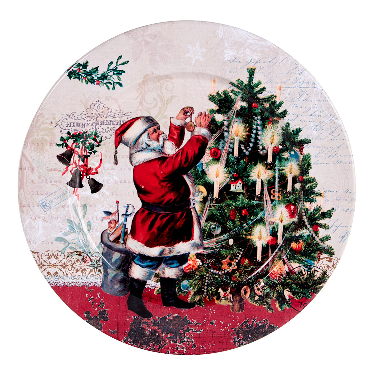 arpimex arpimex piatto decorativo con babbo natale d 28 cm metallo multicolor ean 8018318554919