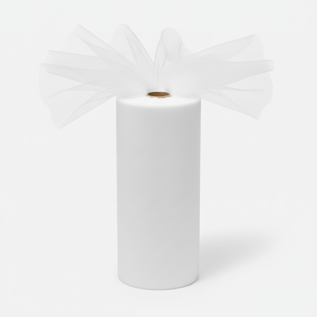 Rotolo Tulle semi-trasparente per bomboniere, decorazioni e fai da te. ARPIMEX rotolo bianco H 25 cm × 100 mt, rete fine, no sfilacciatura ean 8018318136467