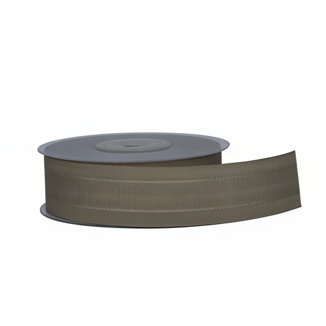Nastro Supreme grossgrain Arpimex tortora 25mm 20mt, costine in rilievo e colore neutro elegante. Ideale per bomboniere e packaging. ean 8018318256905