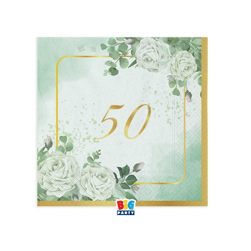 big party big party piatti 50 anni eucalipto d 20 cm cf 6 pz ean 8020834761962