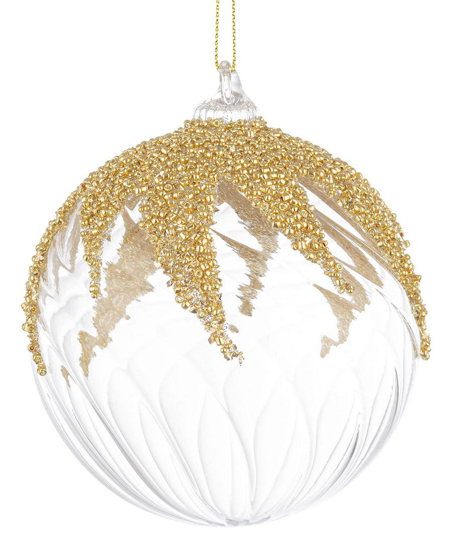 bizzotto bizzotto sfera di natale vortex d 100 mm vetro trasparente oro ean 8051836730311