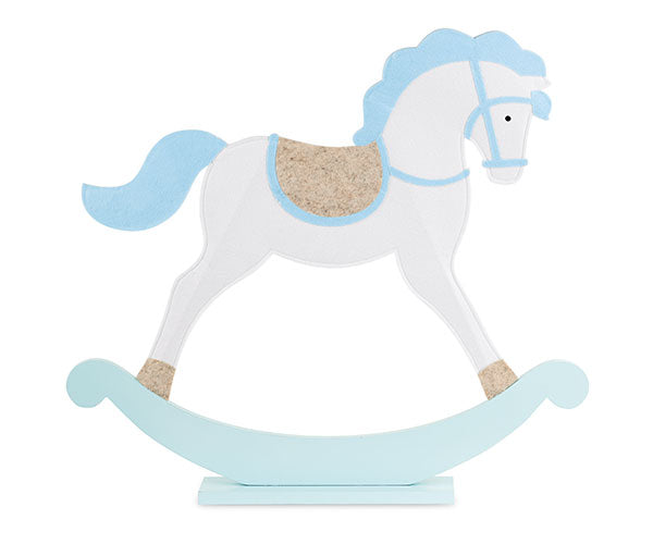cupidoco cupidoco cavallino a dondolo azzurro in feltro decorazione nascita e battesimo 82 x 75 cm ean 8058196004304