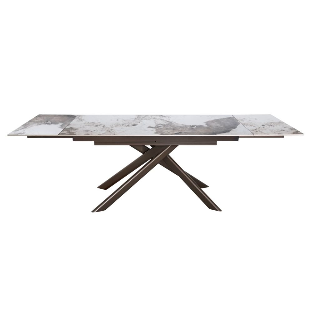 di mo commerciale di mo commerciale tavolo allungabile tromso 160 240 x 90 cm h 75 cm piano in ceramica marrone lucido con gambe bronzo ean 8010402524525