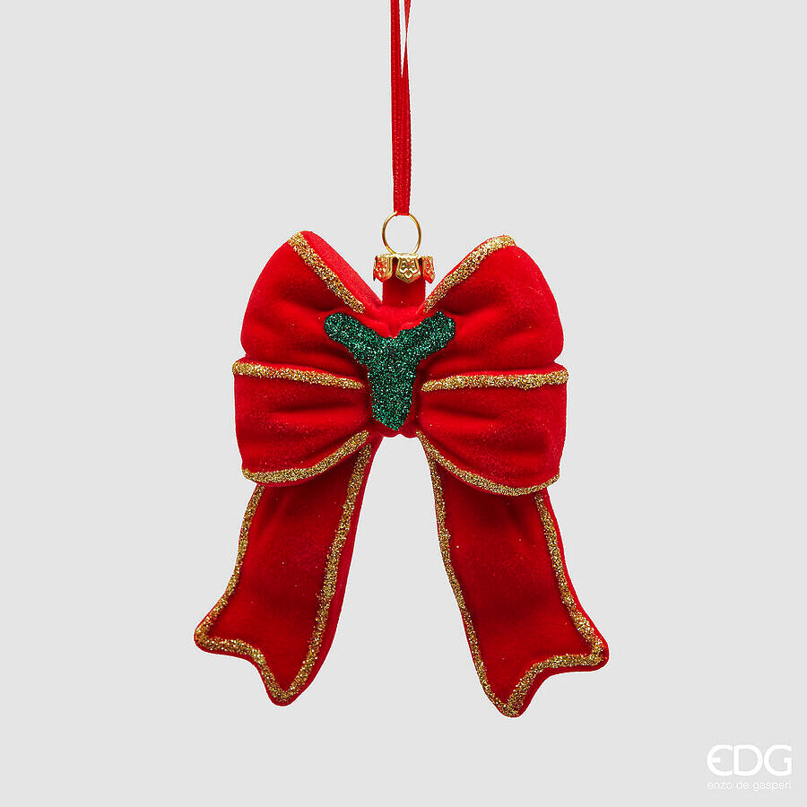 edg enzo de gasperi edg enzo de gasperi addobbo di natale fiocco h 11 cm green red ean 8059824537683