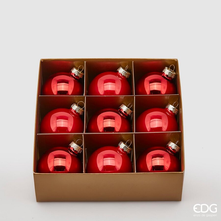 edg enzo de gasperi edg enzo de gasperi addobbo palla di natale vetro d 6 cm cf 9 pz rosso ean 8054184563037