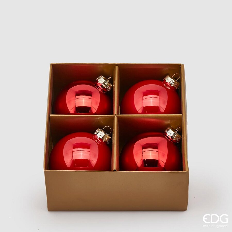 edg enzo de gasperi edg enzo de gasperi addobbo palla di natale vetro d 8 cm cf 4 pz rosso ean 8054184563136