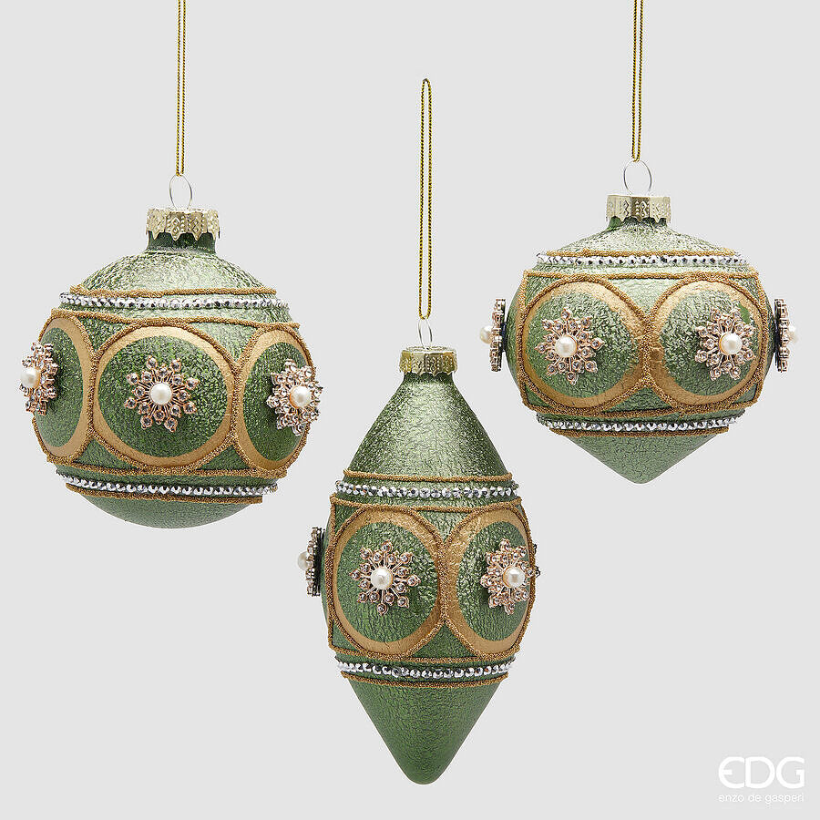 edg enzo de gasperi edg enzo de gasperi addobbo palla trottola fuso di natale zarina ass d 8 cm green gold 1 pz ean 8059824529428