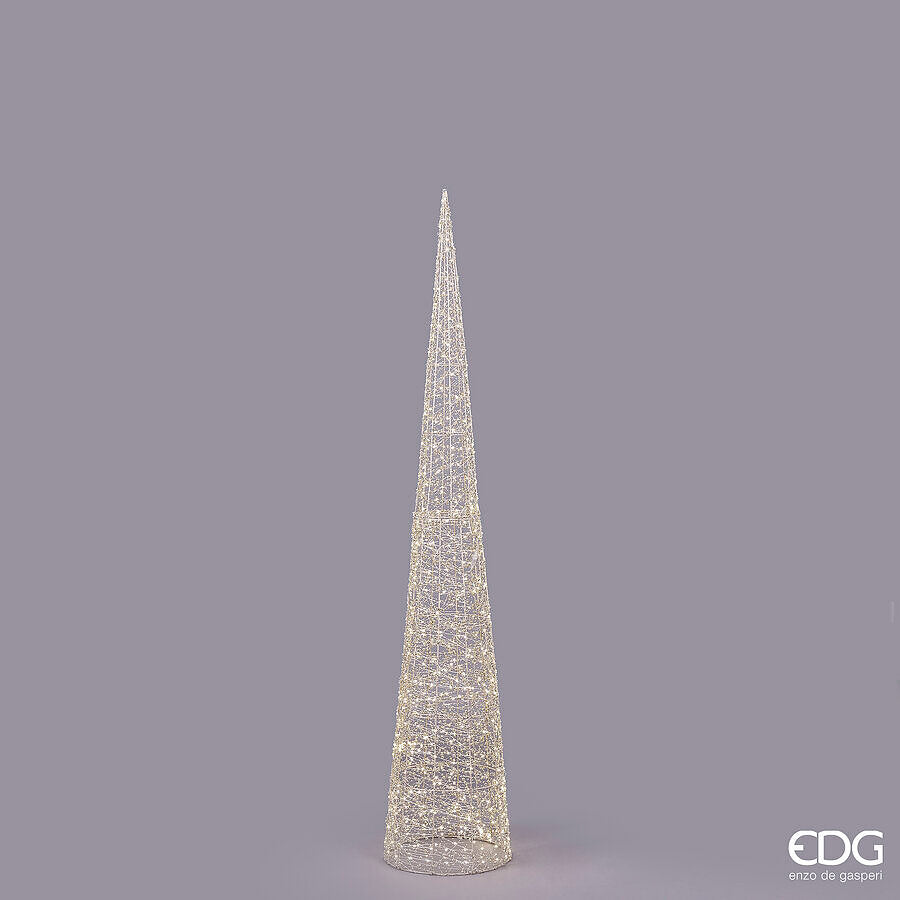 edg enzo de gasperi edg enzo de gasperi albero di natale led pearls cono 960 microled h 180 cm d 34 cm ip44 light gold ean 8059824546555