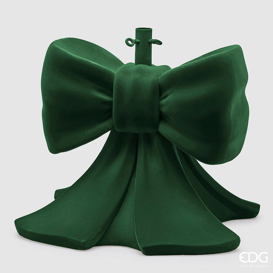 edg enzo de gasperi edg enzo de gasperi base per albero natale pino fiocco velluto h 57 cm l 50 cm l 50 cm verde ean 8059824416636