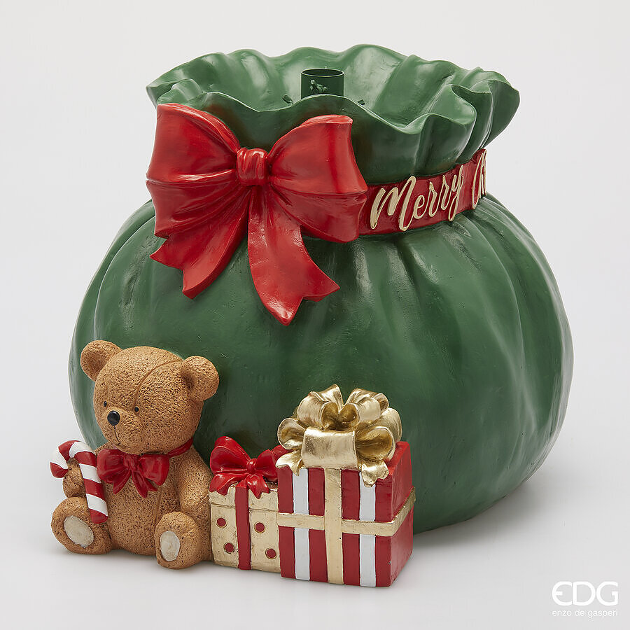 edg enzo de gasperi edg enzo de gasperi base pino sacco reagli natale h 39 cm d 50 cm green red ean 8059824531582