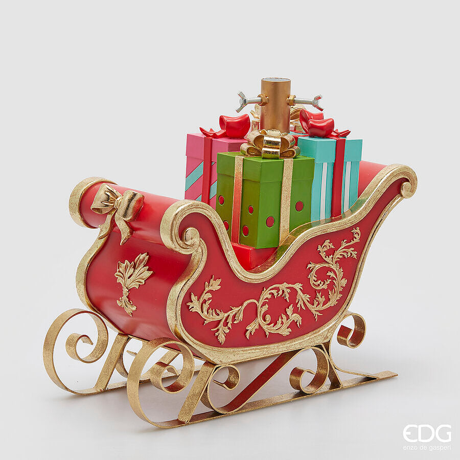 edg enzo de gasperi edg enzo de gasperi base pino slitta di natale h 39 cm l 43 cm l 22 cm green red ean 8059824559326