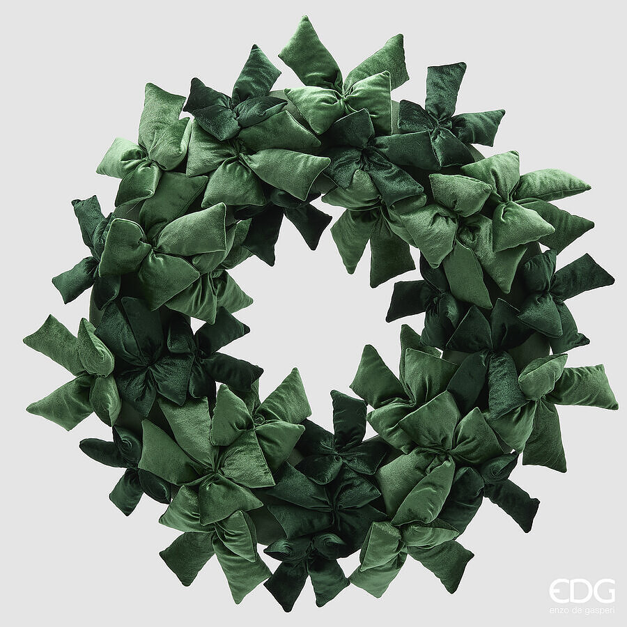 edg enzo de gasperi edg enzo de gasperi corona natalizia con fiocchi 80 cm verde decorazione di natale ean 8059824702388