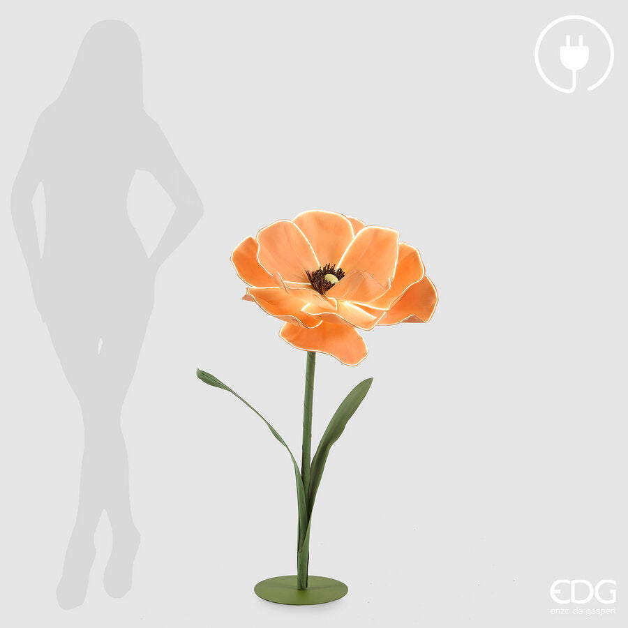 edg enzo de gasperi edg enzo de gasperi decoro anemone jumbo led con base h 110 cm d 65 cm arancione ean 8059824640291