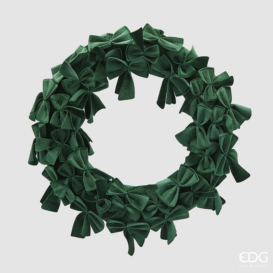 edg enzo de gasperi edg enzo de gasperi decoro corona con fiocchi natale d 60 cm green ean 8059824582072