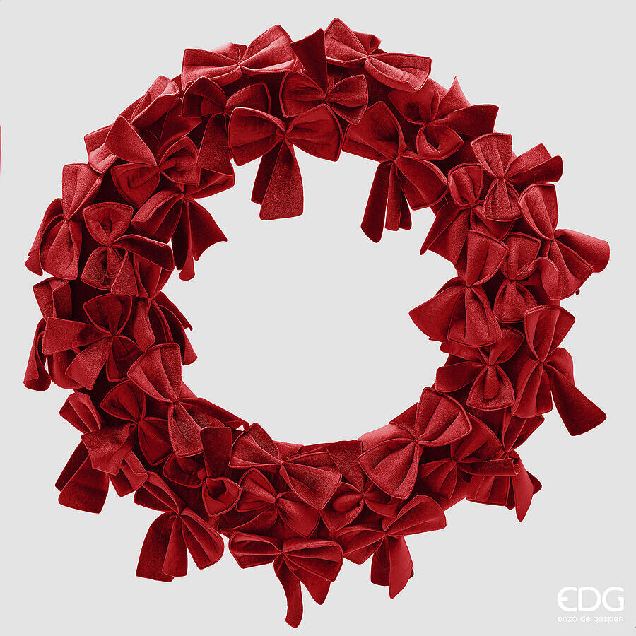 edg enzo de gasperi edg enzo de gasperi decoro corona con fiocchi natale d 75 cm red ean 8059824582119