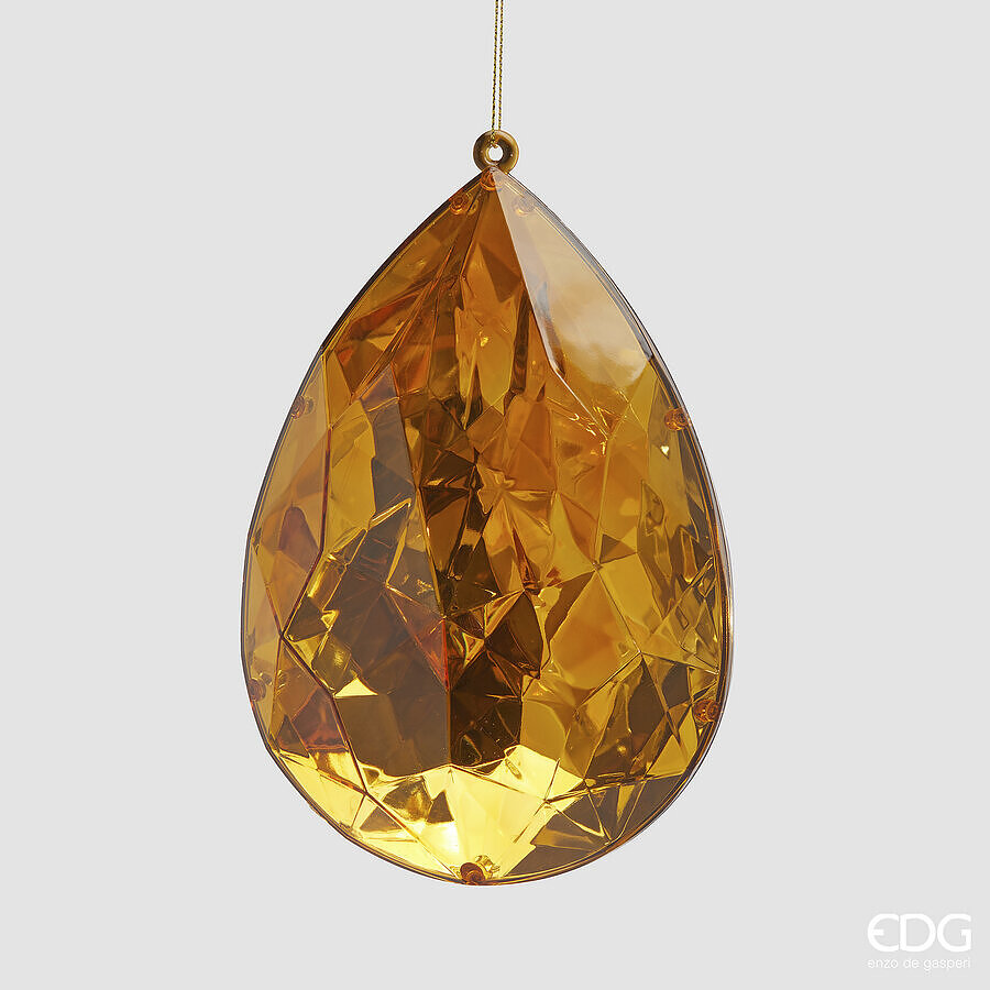 edg enzo de gasperi edg enzo de gasperi decoro diamante goccia di natale da appendere d 19 cm l 125 cm l 75 cm pp gold ean 8059824534125