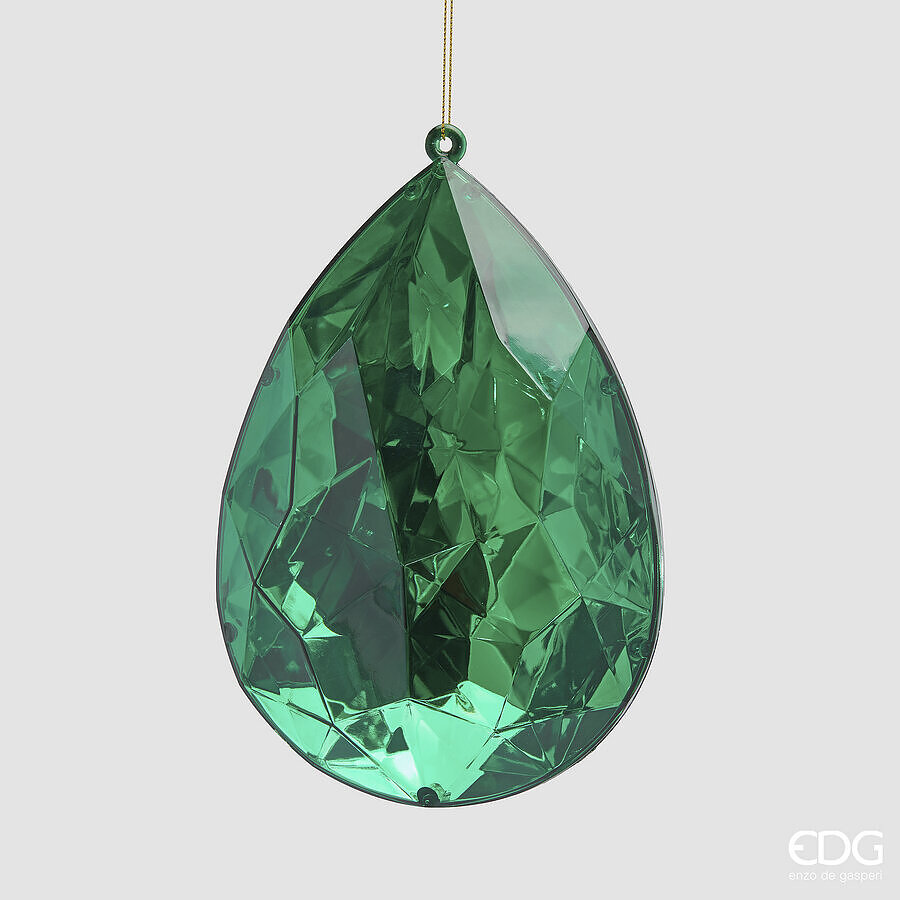 edg enzo de gasperi edg enzo de gasperi decoro diamante rettangolare di natale da appendere h 19 cm l 125 cm l 75 cm pp emerald green ean 8059824534286