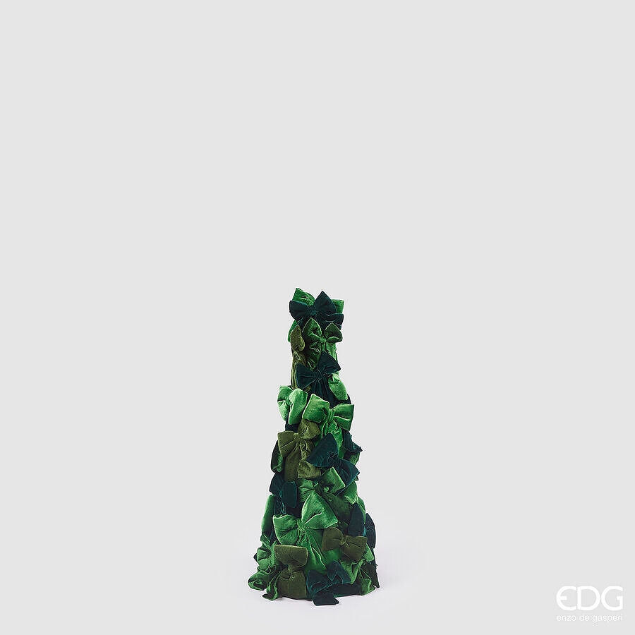 edg enzo de gasperi edg enzo de gasperi decoro fiocchi di natale cono h 80 cm d 35 cm velluto verde ean 8059824567307