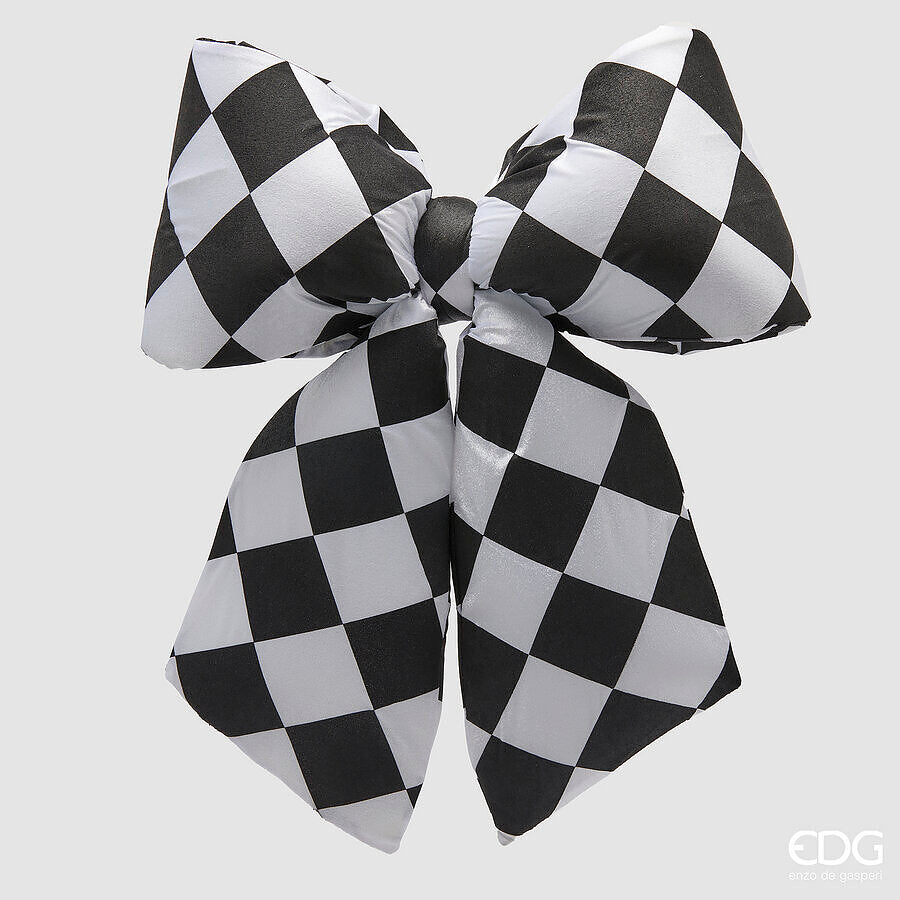 edg enzo de gasperi edg enzo de gasperi decoro fiocco di natale h 63 cm l 62 cm velluto bianco nero ean 8059824575456