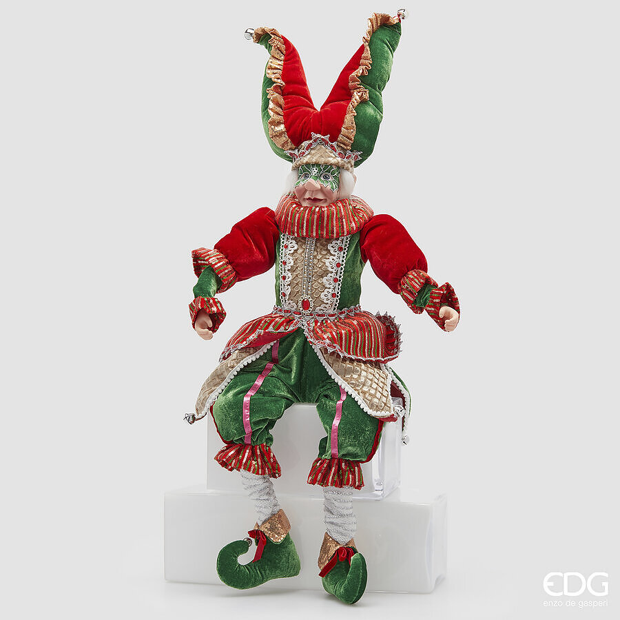 edg enzo de gasperi edg enzo de gasperi decoro giullare natale h 90 cm green red ean 8059824567239