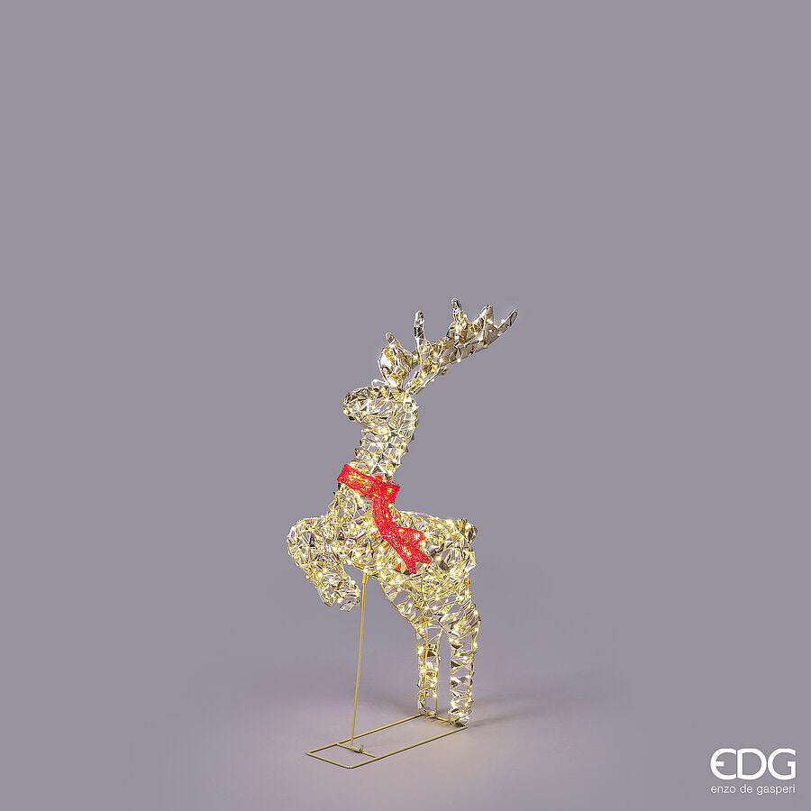 edg enzo de gasperi edg enzo de gasperi decoro natale renna con fiocco 400 microled h 72 cm l 37 cm l 12 cm ip44 gold ean 8059824546944