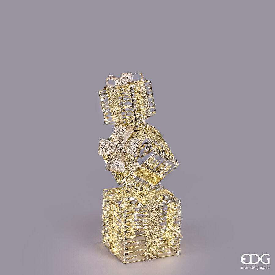 edg enzo de gasperi edg enzo de gasperi decoro natalepacco regalo stripes 350 microled h 76 cm l 25 cm l 25 cm ip44 gold ean 8059824546142