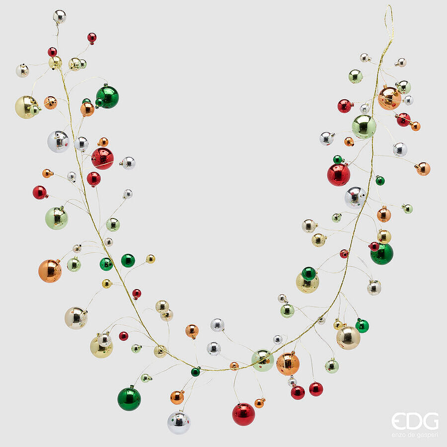 edg enzo de gasperi edg enzo de gasperi festone natalizio palle mix multicolor 100 elementi h180 cm decorazione di natale ean 8059824700933