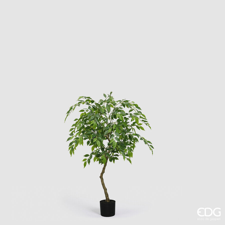 edg enzo de gasperi edg enzo de gasperi ficus beniamino vogue con vaso pianta artificiale h 100 cm verde ean 8059824607355