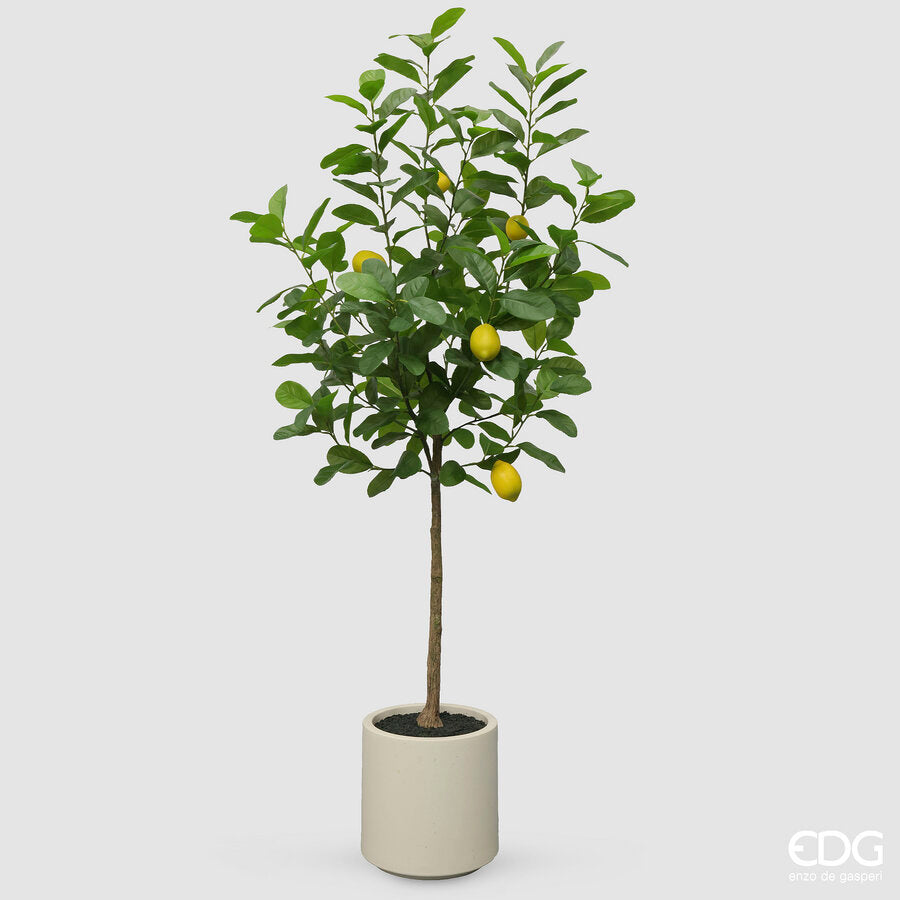 edg enzo de gasperi edg enzo de gasperi limone vogue x5 con vaso pianta artificiale h 160 cm verde giallo ean 8059824607416