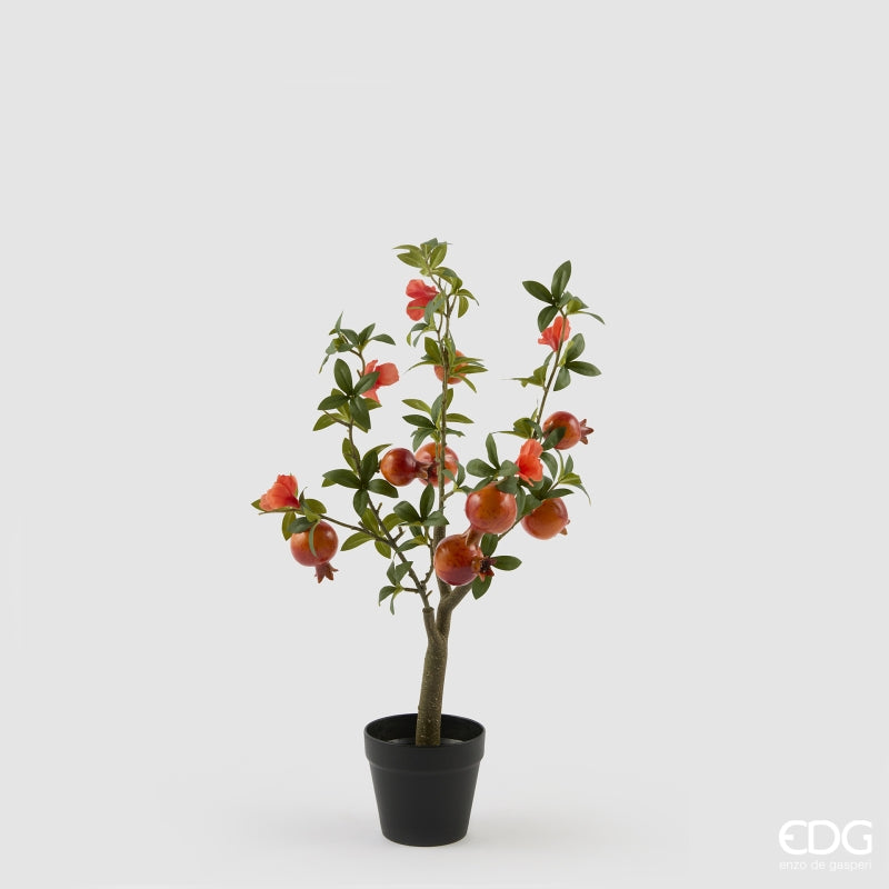edg enzo de gasperi edg enzo de gasperi melograno con vaso e foglie x8 pianta artificiale h 60 cm coral ean 8059824634863