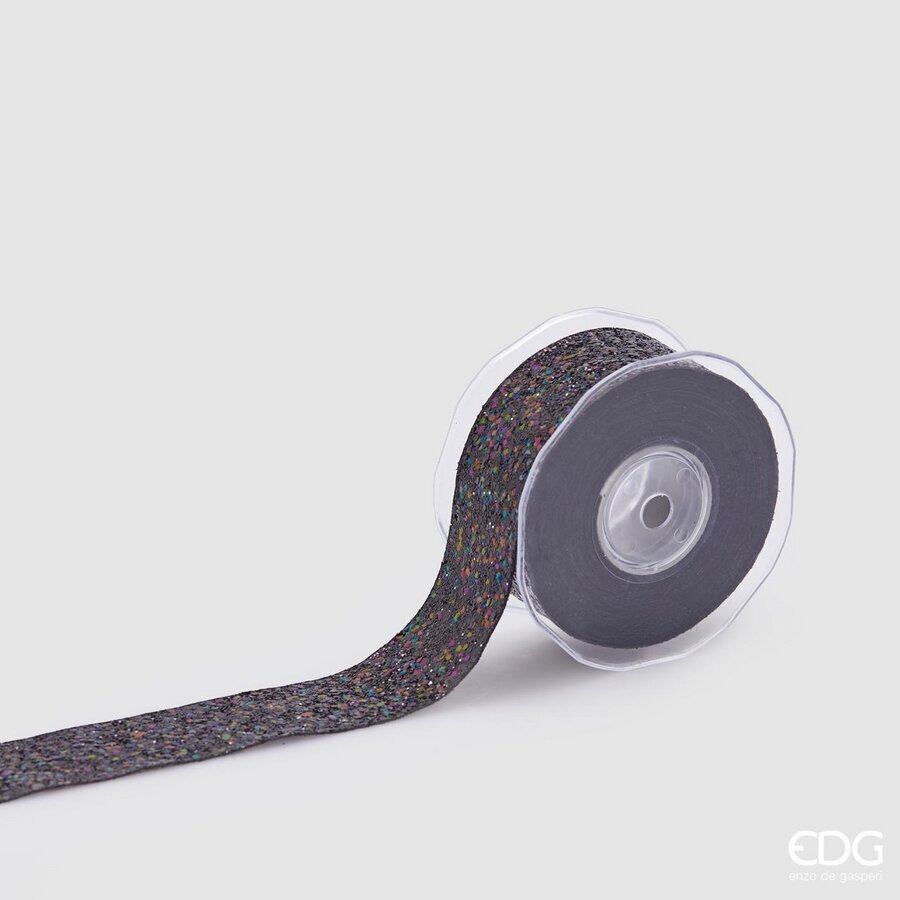edg enzo de gasperi edg enzo de gasperi nastro shineglitt di natale h 38 mm l 10 mt black ean 8059824305718