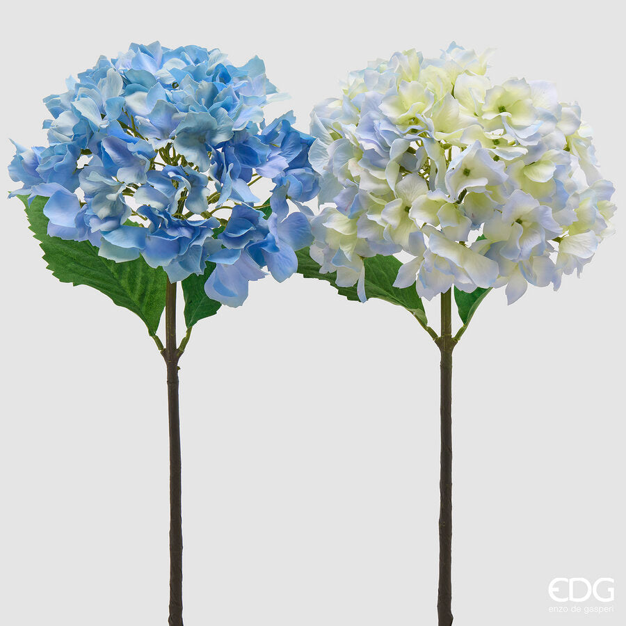 edg enzo de gasperi edg enzo de gasperi ortensia ramo con foglie ass h 50 cm pianta artificiale blu chiaro o scuro 1 pz ean 8059824647146