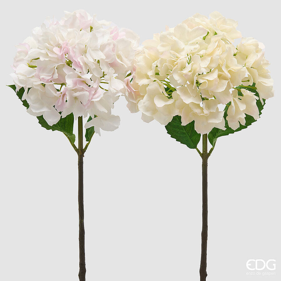 edg enzo de gasperi edg enzo de gasperi ortensia ramo con foglie ass h 50 cm pianta artificiale rosa o bianco 1 pz ean 8059824647160
