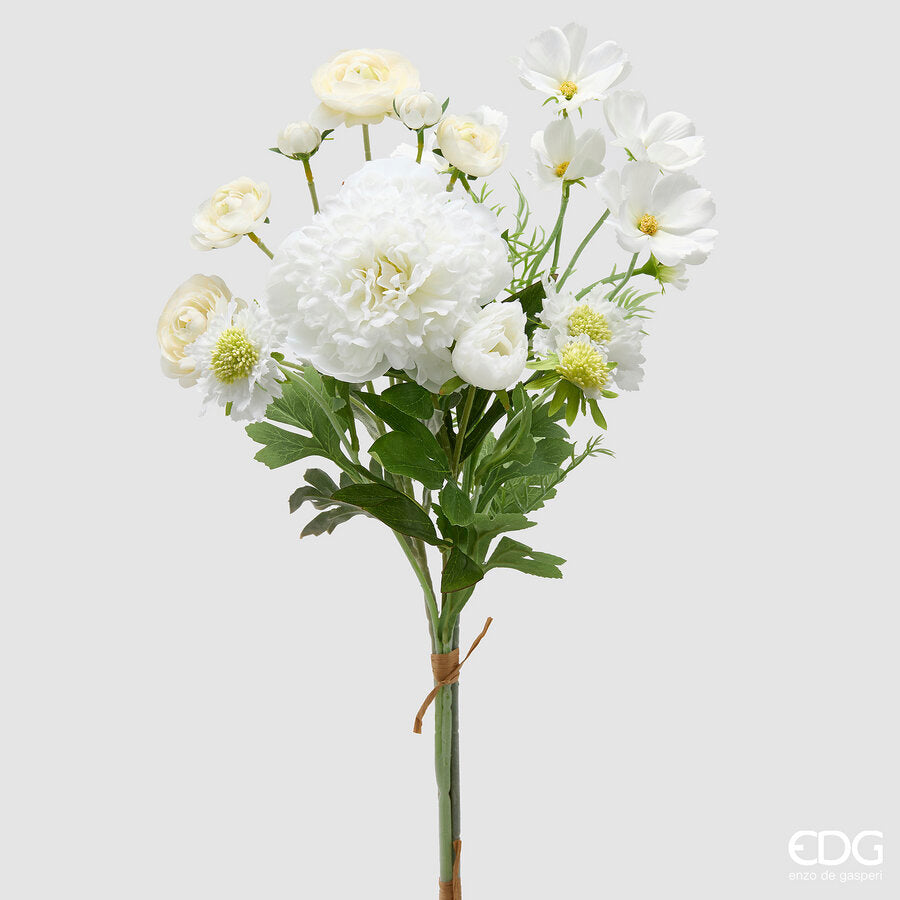 edg enzo de gasperi edg enzo de gasperi peonia bouquet mix cespuglio artificiale h 60 cm avorio ean 8059824615558