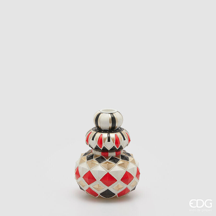 edg enzo de gasperi edg enzo de gasperi portacandela geometri spicchi natale h 15 cm d 115 cm white black ean 8059824531308