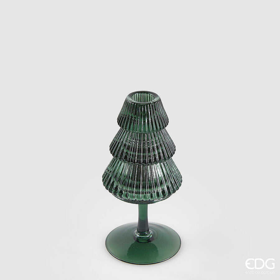edg enzo de gasperi edg enzo de gasperi portacandela pino di natale h 16 cm d 8 cm piede calice dark green ean 8059824548368