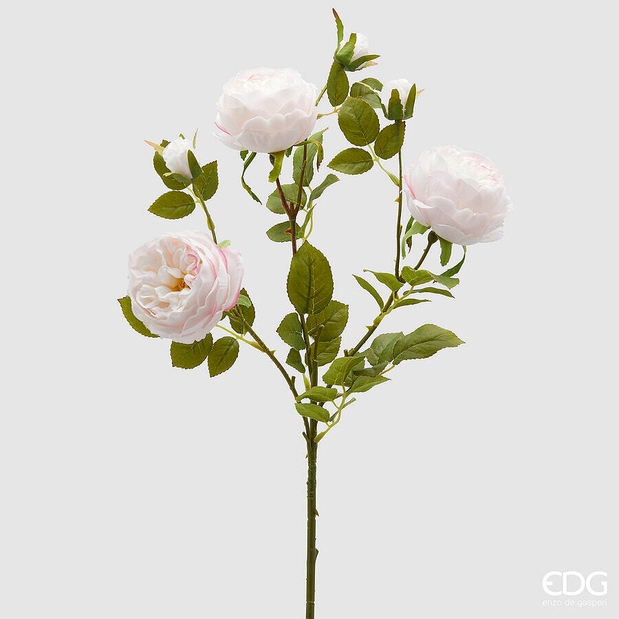 edg enzo de gasperi edg enzo de gasperi rosa sonia ramo x3 con foglie e bocciolo h 65 cm pianta artificiale rosa chiaro ean 8059824475275