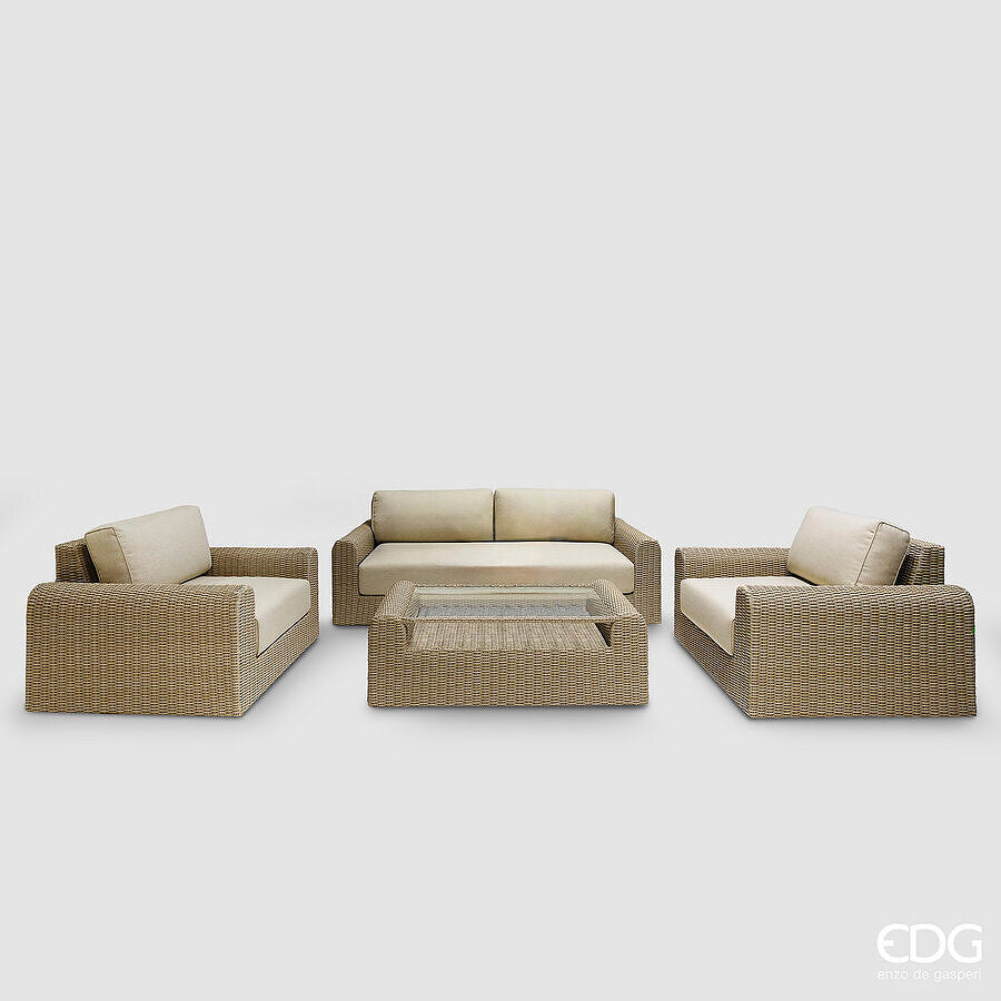 edg enzo de gasperi edg enzo de gasperi set giardino light grey relax simil rattan 4 pezzi 3 divani e 1 tavolino da esterno ean 8059824636263