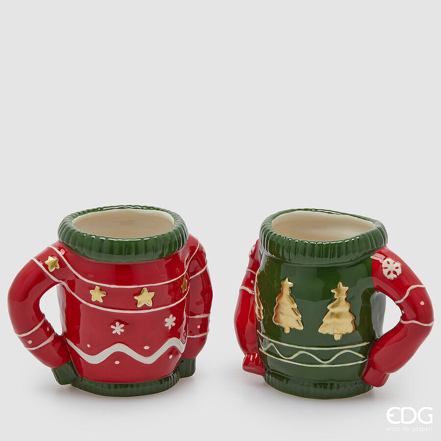 edg enzo de gasperi edg enzo de gasperi tazza maglione di natale ass h 12 cm d 155 cm green red 1 pz ean 8059824539779