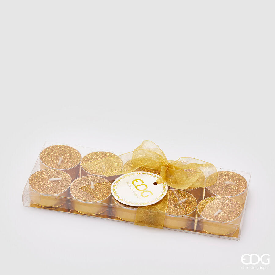 edg enzo de gasperi edg enzo de gasperi tealight glitterate h 12 cm d 38 cm cf 10 pz gold ean 8031295524607