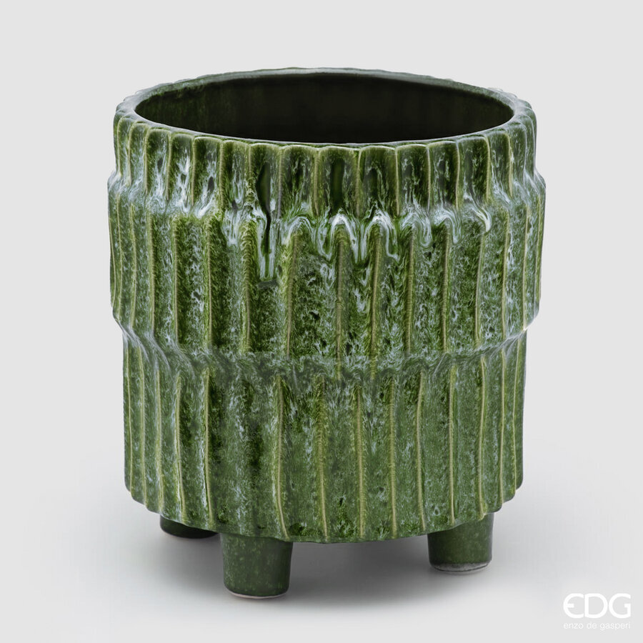 edg enzo de gasperi edg enzo de gasperi vaso chakra h 29 cm d 27 cm ceramica waterproof verde ean 8059824245021