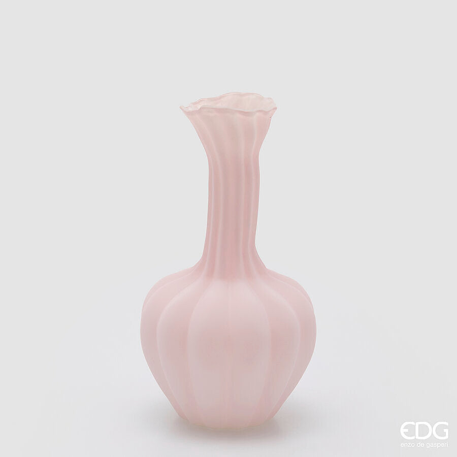 edg enzo de gasperi edg enzo de gasperi vaso flow sinuoso h 31 cm d 17 cm waterproof vetro satinato rosa ean 8059824630537