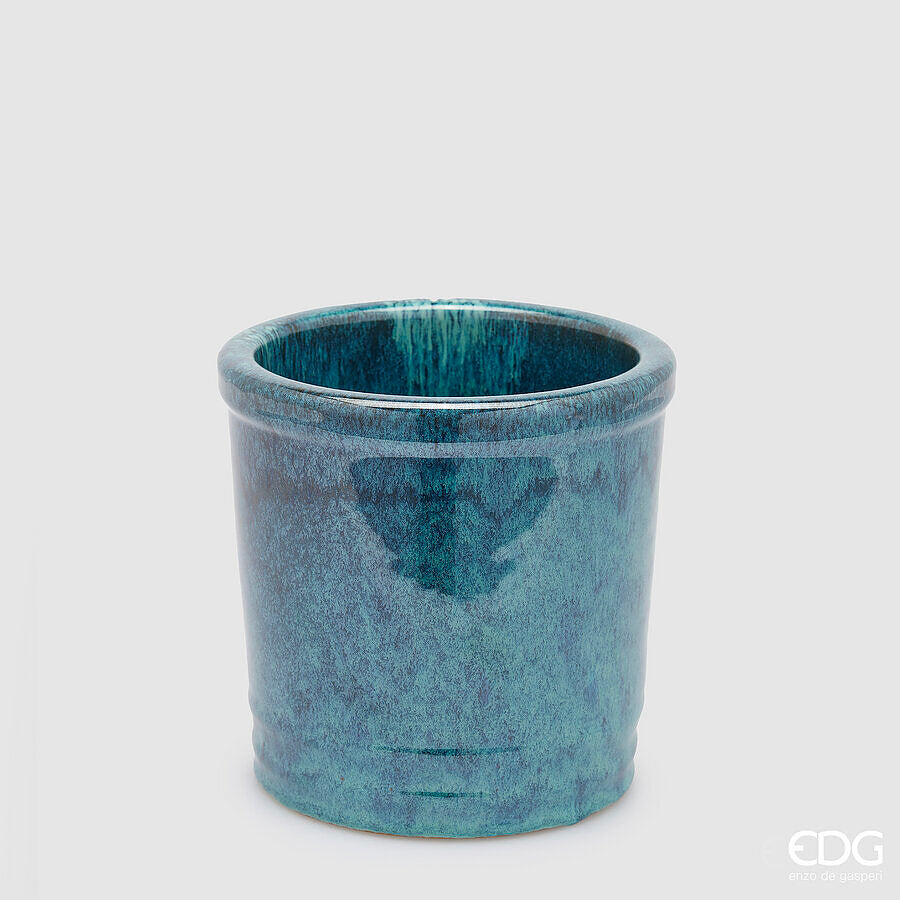edg enzo de gasperi edg enzo de gasperi vaso glaze cilindro h 18 cm d 18 cm ceramica waterproof colore turquoise ean 8059824374912