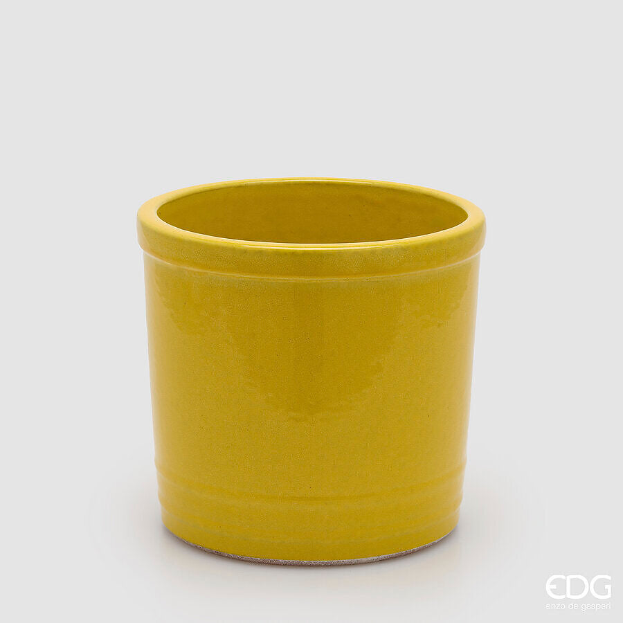 edg enzo de gasperi edg enzo de gasperi vaso glaze cilindro h 23 cm d 245 cm ceramica waterproof colore giallo ean 8059824645210