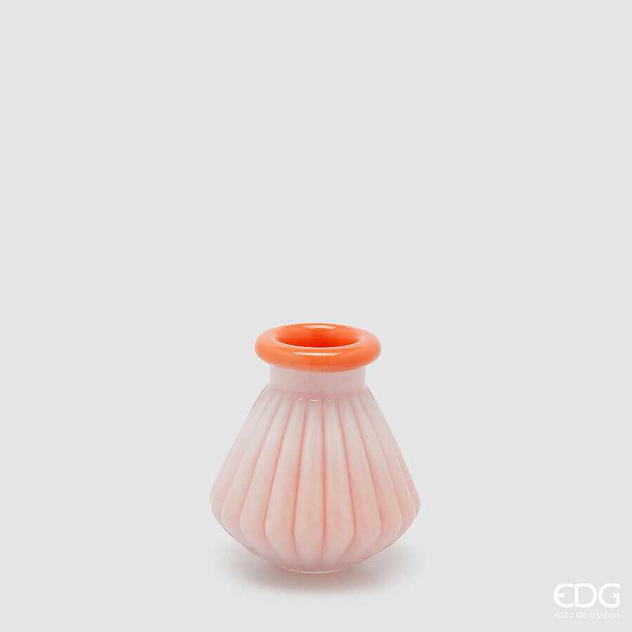 edg enzo de gasperi edg enzo de gasperi vaso righe con bordo h 13 cm d 12 cm waterproof vetro coral ean 8059824619297