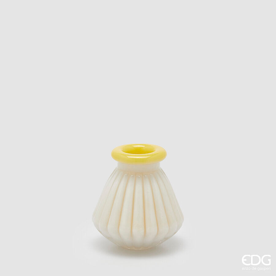 edg enzo de gasperi edg enzo de gasperi vaso righe con bordo h 13 cm d 12 cm waterproof vetro giallo ean 8059824619273