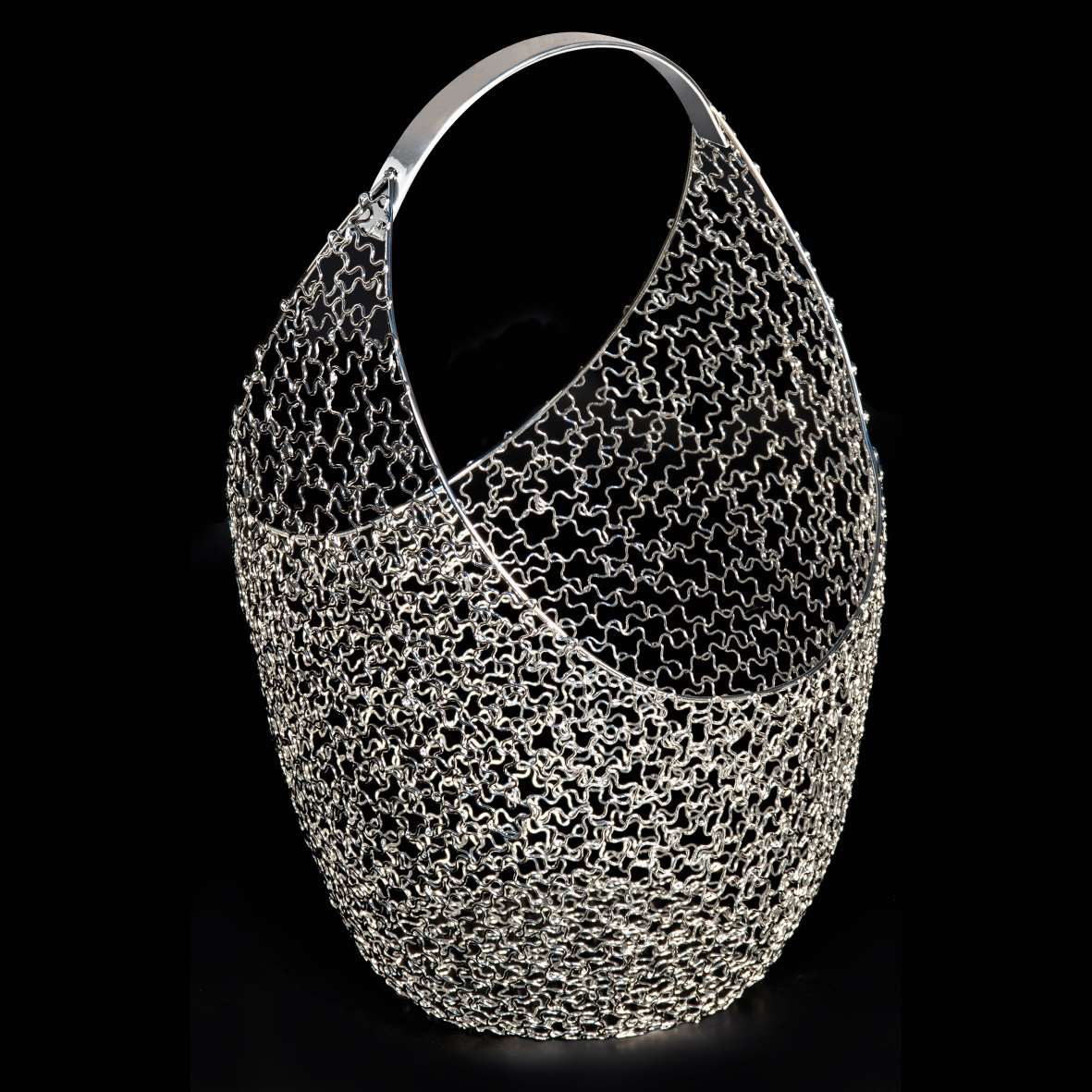 etm etm scintil cesto con manico 22 x 23 cm h 36 cm argento ean 8059793667602